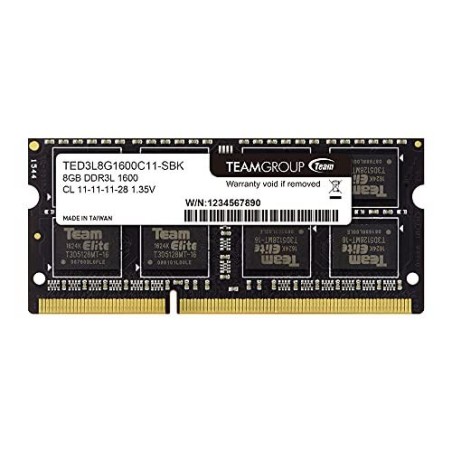 Team Elite DDR3 SDRAM 8GB CL11 Ikke-ECC SO DIMM 204-PIN